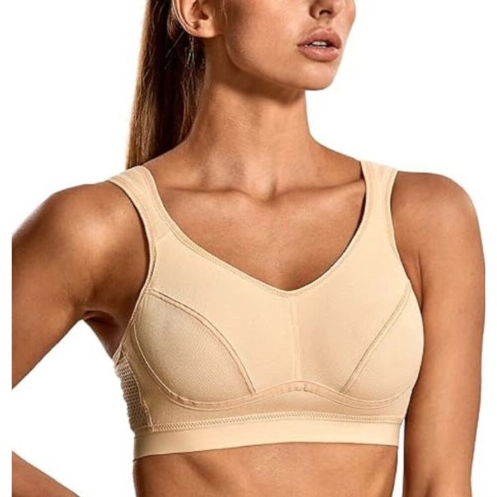 Syrokan A196 Beige High Impact Bounce Control Wireless Sports Bra 42E